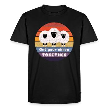 Rassemblez vos moutons : conception de citation amusante - T-shirt Premium bio Homme - noir - Devant - Nico (187cm)