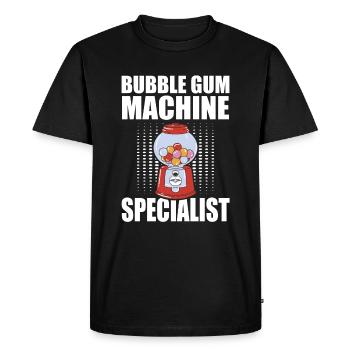 Bubble Gum Machine Specialist - Men's Premium Organic T-Shirt - black - Front - Nico (187cm)