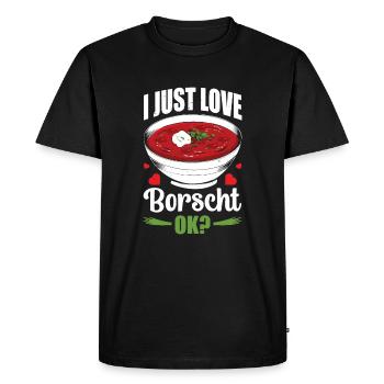 Soupe de betterave Base de légumes Bortsch - T-shirt Premium bio Homme - noir - Devant - Nico (187cm)