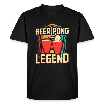 Beer Pong Legend - Retro Beer Pong Drinking Game - Men's Premium Organic T-Shirt - black - Front - Nico (187cm)