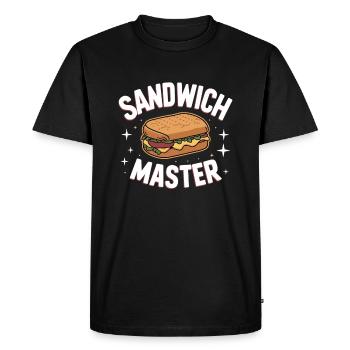 Maître du sandwich - T-shirt Premium bio Homme - noir - Devant - Nico (187cm)