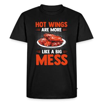 Ailes chaudes Poulet épicé Sauce barbecue Flügelchen - T-shirt Premium bio Homme - noir - Devant - Nico (187cm)