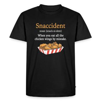 Drôle d’ailes de poulet Snaccident Définition - T-shirt Premium bio Homme - noir - Devant - Nico (187cm)