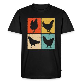 Chicken Farmer Farming Farm Chicken Lover - Men's Premium Organic T-Shirt - black - Front - Nico (187cm)