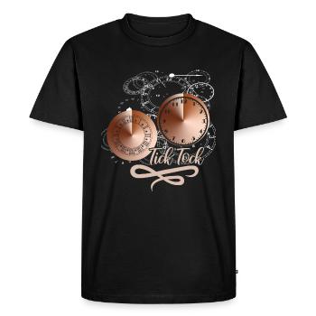 Grandfather Alarm Clock Time Display Clock Clockwork - Men's Premium Organic T-Shirt - black - Front - Nico (187cm)