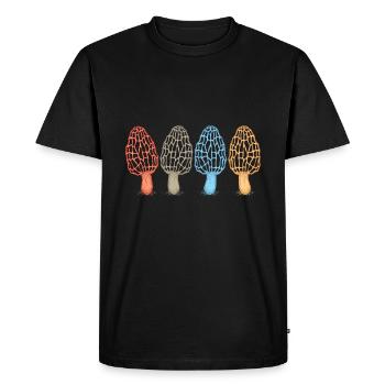 Neon Mushrooms Collector - Nature Forest Gift - Men's Premium Organic T-Shirt - black - Front - Nico (187cm)