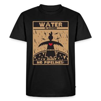 Water is sacred - Native American - Men's Premium Organic T-Shirt - black - Front - Nico (187cm)