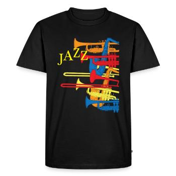 Jazz Trumpet Trombone - Music Instrument Band - Men's Premium Organic T-Shirt - black - Front - Nico (187cm)