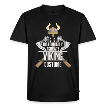 Viking costume historically helmet ax - Men's Premium Organic T-Shirt - black - Front - Nico (187cm)
