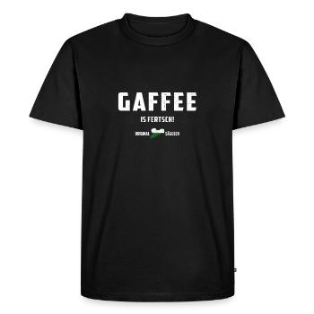 Le café est prêt - langue saxonne - saxon - T-shirt Premium bio Homme - noir - Devant - Nico (187cm)