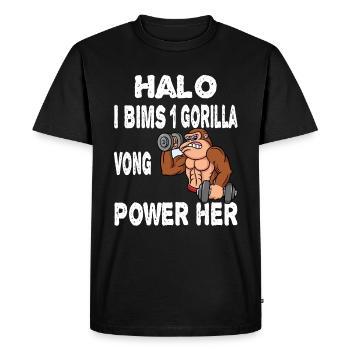 I Bims 1 Gorilla Vong Power her - Männer Premium Bio T-Shirt - Schwarz - Vorne - Nico (187cm)