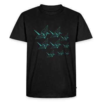 grue en origami grues en origami art japonais - T-shirt Premium bio Homme - noir - Devant - Nico (187cm)