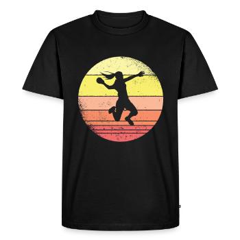handball joueur de handball joueur de handball - T-shirt Premium bio Homme - noir - Devant - Nico (187cm)
