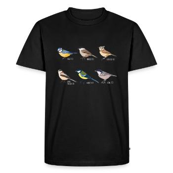 Tit Bird Collection - Birdwatching Gift - Men's Premium Organic T-Shirt - black - Front - Nico (187cm)