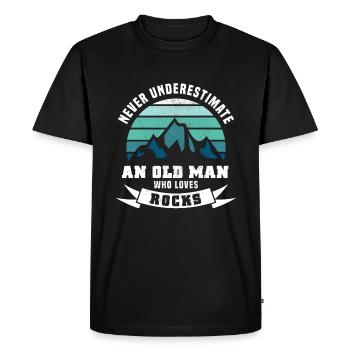 Cadeau drôle de géologie et de roches pour vieil homme - T-shirt Premium bio Homme - noir - Devant - Nico (187cm)