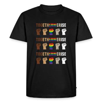 Ensemble, nous élevons BLM Black Lives Matter - T-shirt Premium bio Homme - noir - Devant - Nico (187cm)