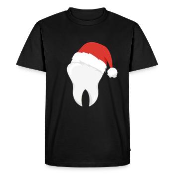 Cadeau de dent de chapeau de Noël de dents de dentiste - T-shirt Premium bio Homme - noir - Devant - Nico (187cm)