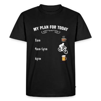Plan Today - Mountain Biking Beer Coffee - Men's Premium Organic T-Shirt - black - Front - Nico (187cm)