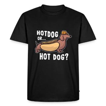Hotdog or Hot Dog - Funny Sausage Gift - Men's Premium Organic T-Shirt - black - Front - Nico (187cm)