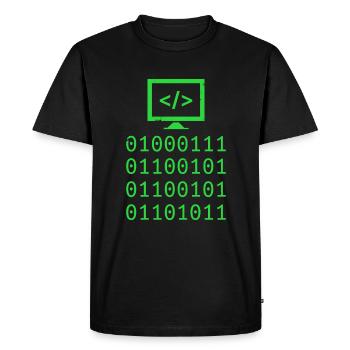 Programming Binary Code Coding Gift - Men's Premium Organic T-Shirt - black - Front - Nico (187cm)