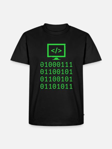 Programming Binary Code Coding Gift - Men's Premium Organic T-Shirt - black
