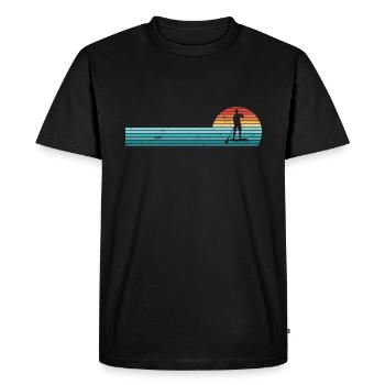 Paddleboarding Retro Sunset Paddleboard - Men's Premium Organic T-Shirt - black - Front - Nico (187cm)