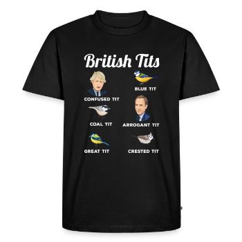 Cadeau anglais d’observation d’oiseau drôle de seins - T-shirt Premium bio Homme - noir - Devant - Nico (187cm)