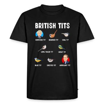 Cadeau d'oiseau de mésange Boris Johnson Matt Hancock - T-shirt Premium bio Homme - noir - Devant - Nico (187cm)