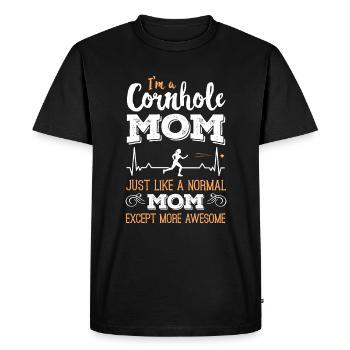 Cornhole Maman comme une maman normale, sauf plus génial - T-shirt Premium bio Homme - noir - Devant - Nico (187cm)