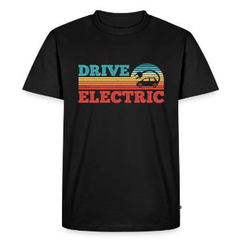 Drive Electric Retro Sunset EV Cadeau de voiture - T-shirt Premium bio Homme - noir - Devant - Nico (187cm)