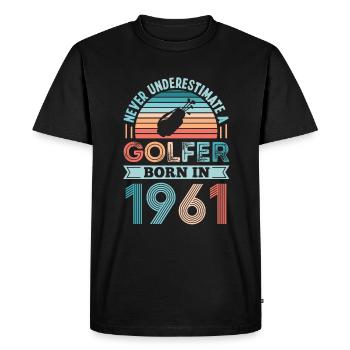 Golfer born 1961 Golfing 60th Birthday Gift Dad - Men's Premium Organic T-Shirt - black - Front - Nico (187cm)