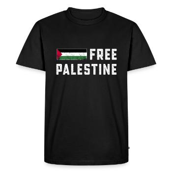 Gaza libre Drapeau palestinien Arabe en détresse - T-shirt Premium bio Homme - noir - Devant - Nico (187cm)