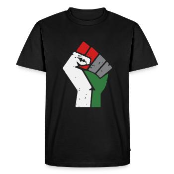 Gaza libre Palestine Poing - T-shirt Premium bio Homme - noir - Devant - Nico (187cm)
