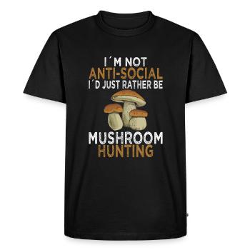 Champignons Champignons Recherche de champignons Morchel Röhrling - T-shirt Premium bio Homme - noir - Devant - Nico (187cm)