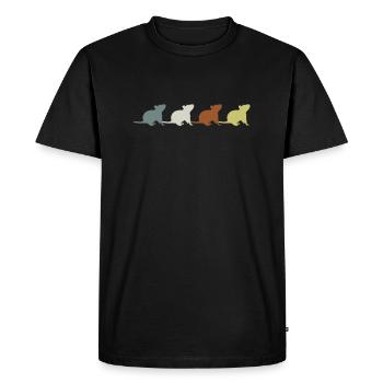 Rat maman rats animaux de compagnie Amateurs de rats - T-shirt Premium bio Homme - noir - Devant - Nico (187cm)