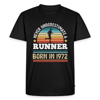 Runner born 1972 50th Birthday running Gift - Men's Premium Organic T-Shirt - black - Front - Nico (187cm)