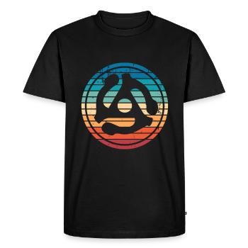 45 Recording adapter Gift 60s 70s Music Gift - Men's Premium Organic T-Shirt - black - Front - Nico (187cm)