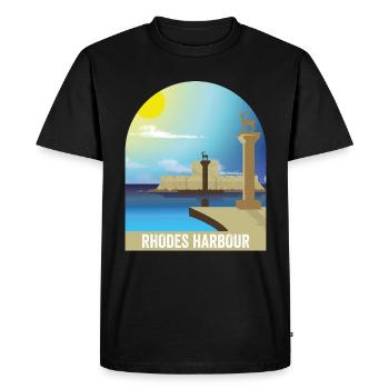 Rhodes - T-shirt Premium bio Homme - noir - Devant - Nico (187cm)