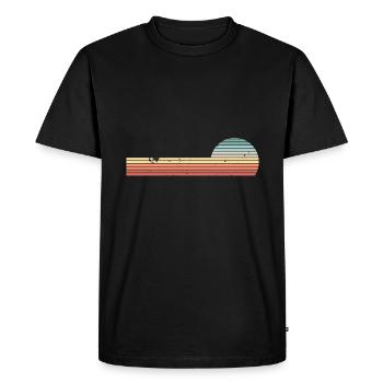 Retro Horizontal Vintage Sunset - Men's Premium Organic T-Shirt - black - Front - Nico (187cm)