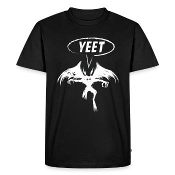 Mothman Yeet Funny Cryptid Gift - Men's Premium Organic T-Shirt - black - Front - Nico (187cm)