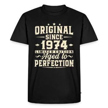Original depuis 1974 Vintage cadeau d’anniversaire - T-shirt Premium bio Homme - noir - Devant - Nico (187cm)