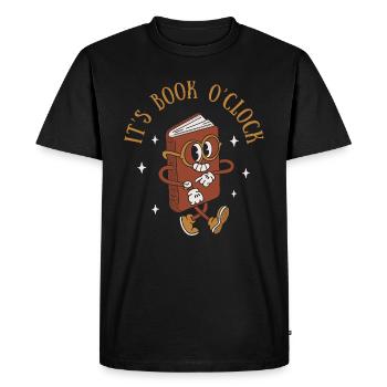 C’est l’heure du livre - T-shirt Premium bio Homme - noir - Devant - Nico (187cm)