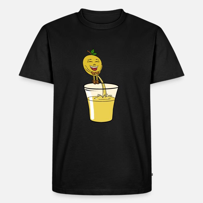 Zitrone pinkelt Limonade - Männer Premium Bio T-Shirt - Schwarz