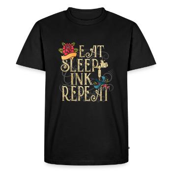 Tatouage Tatouage Tatoueur Tatoueur - T-shirt Premium bio Homme - noir - Devant - Nico (187cm)