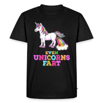 Pet licorne arc-en-ciel cheval fille pups pyjama - T-shirt Premium bio Homme - noir - Devant - Nico (187cm)