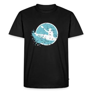 Wildwasser Welle Rodeo Kanu Kajak Sport Geschenk - Männer Premium Bio T-Shirt - Schwarz - Vorne - Nico (187cm)
