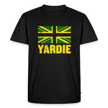 Yardie design - British Jamaican Clothing - T-shirt Premium bio Homme - noir - Devant - Nico (187cm)