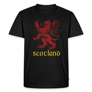 Scottish Rampant Lion design Scotland products - Men's Premium Organic T-Shirt - black - Front - Nico (187cm)