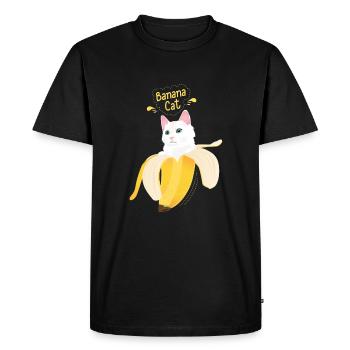 Chat banane chat énonciations humour cadeau tomcat nouveau - T-shirt Premium bio Homme - noir - Devant - Nico (187cm)