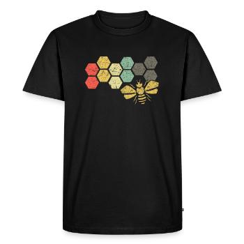 Abeille abeille apiculteur nature cadeau rétro coloré de conservation - T-shirt Premium bio Homme - noir - Devant - Nico (187cm)